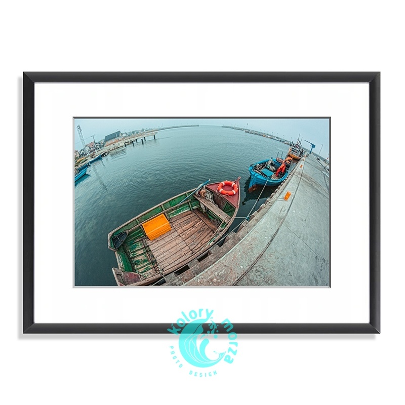 Kuźnica, łodzie w porcie, rybie oko